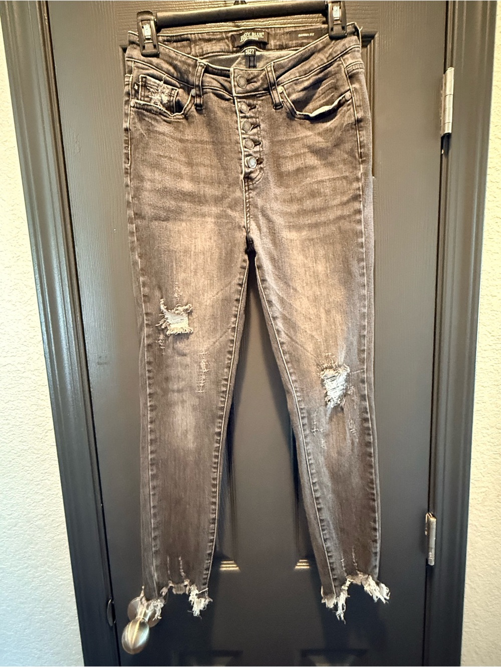 Judy Blue Charcoal Distressed Skinny Jeans